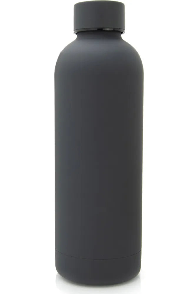 T&N Edelstahl Trinkflasche anthrazit, schwarz - TRENDY AND NEW