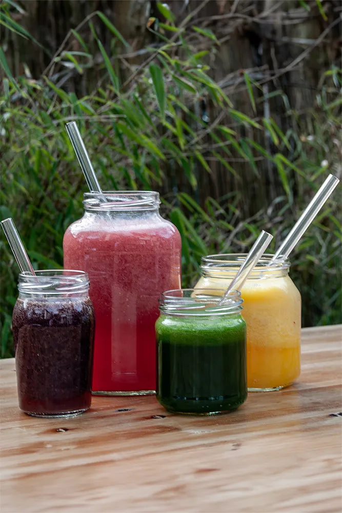 Glas Strohhalme in verschiedenen Größen für Smoothies geeignet