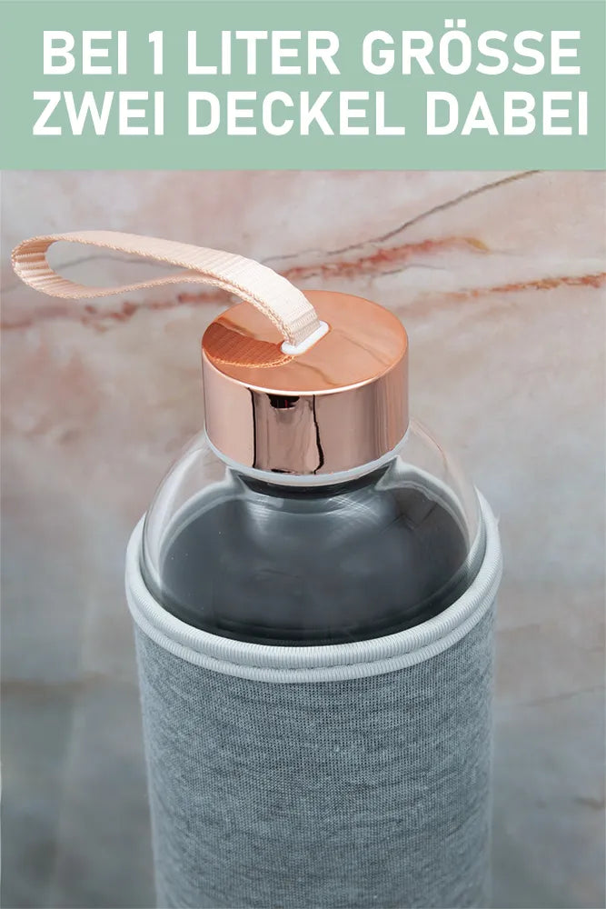 Roségold Deckel für T&N Glasflasche mit Schlaufe - TRENDY AND NEW
