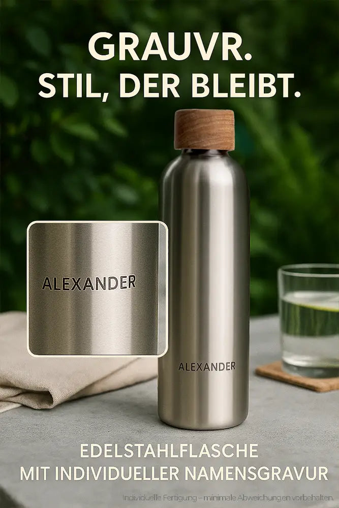 T&N Edelstahl Trinkflaschen - Wood Edition