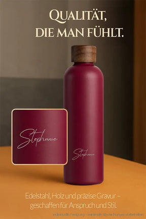 T&N Edelstahl Trinkflaschen - Wood Edition