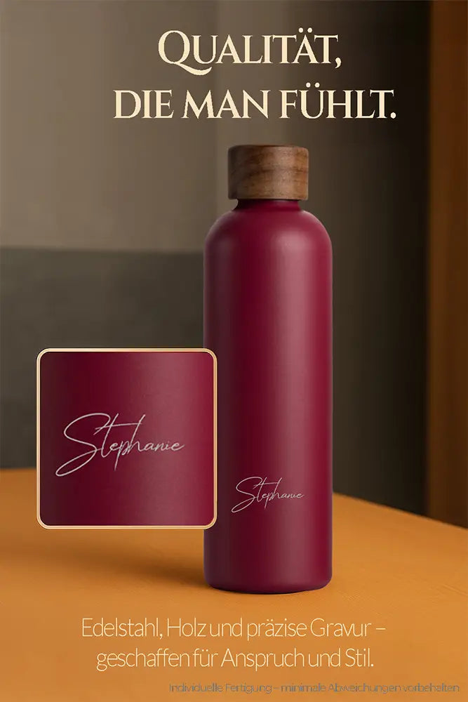 T&N Edelstahl Trinkflaschen - Wood Edition