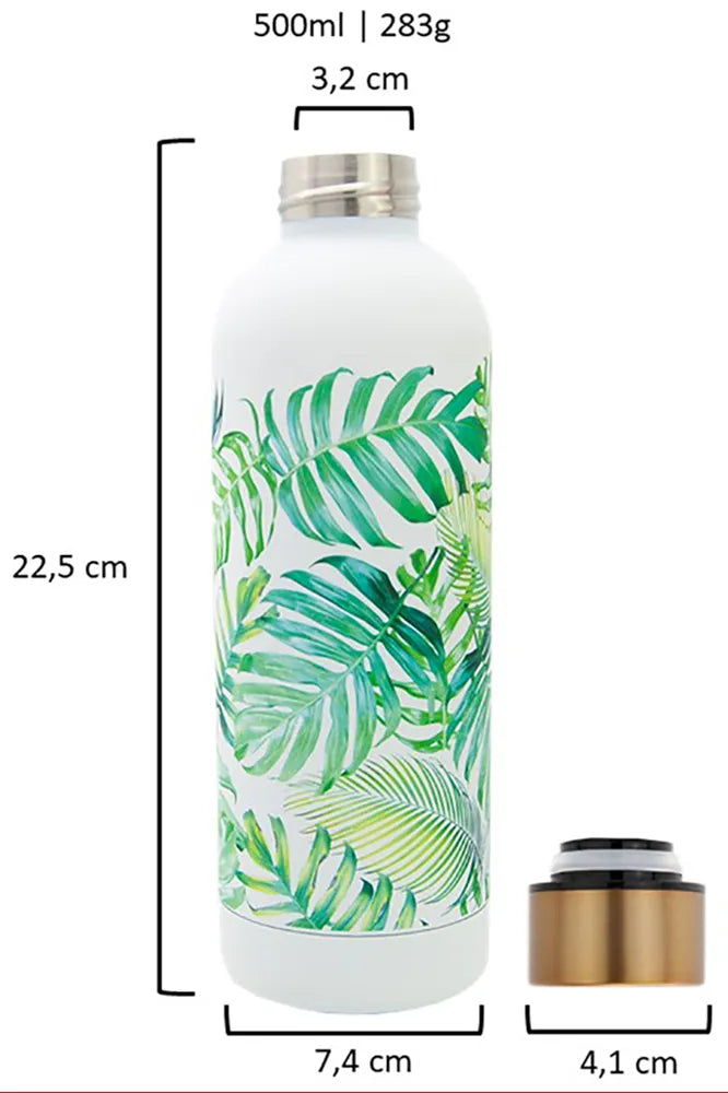 Thermosflasche 500ml mit Blattmuster - TRENDY AND NEW