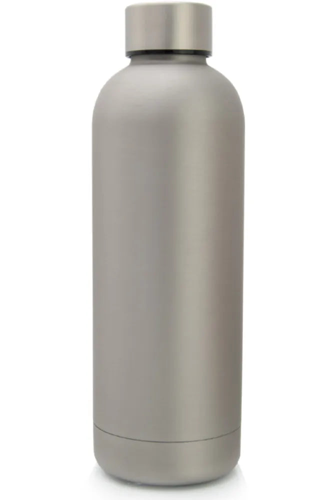 Doppelwandige vakuumisolierte Edelstahl Trinkflasche in silber