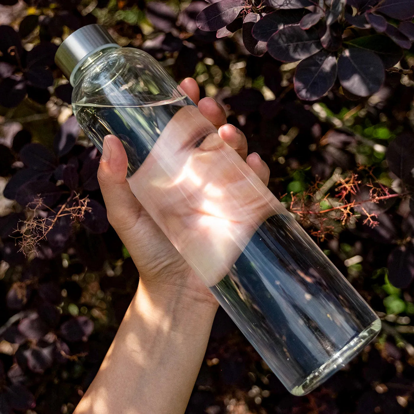 Glasflasche 1l, 750ml, 500ml aus extra dickem Borosilikatglas mit Neoprenhülle