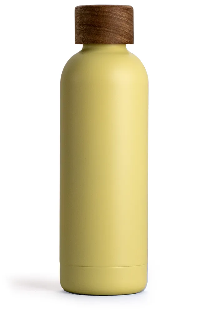 T&N Edelstahl Trinkflasche 500ml Zitronengelb Sonnenblumengelb gelb doppelwandig vakuumisoliert bruchsicher hält 14 Stunden heiß und 29 Stunden kalt - TRENDY AND NEW