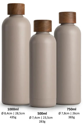 Isolierflaschen in taupe drei verschiedene Größen erhältlich 1 Liter, 750ml, 500ml